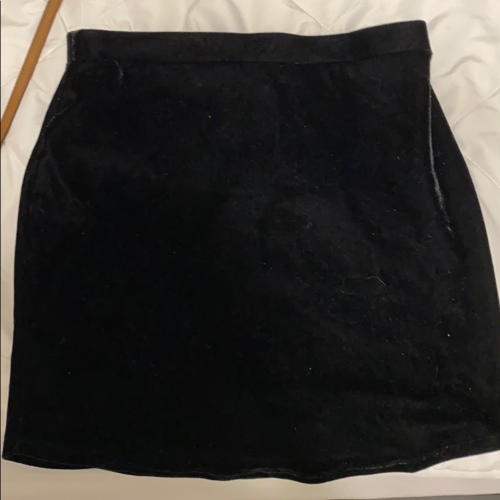 black velvet mini skirt